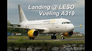 Vueling Airbus A319 Timelapse Landing at San Sebastian  Donostia Airport [upl. by Ailemor89]