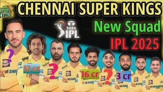 csk retained players 2025  MS Dhoni Ruturaj Gaikwad Ravindra Jadeja Matheesha Pathirana [upl. by Bright]