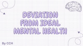 AQA ALEVEL PSYCHOLOGY  Psychopathology Deviation from ideal mental health [upl. by Yousuf]