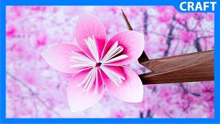 DIY Paper Cherry Blossom  Sakura  FREE Template [upl. by Elephus169]