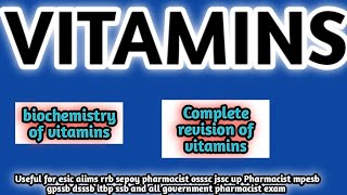 vitamins mcqrrbpharmacistexam2024ossscpharmacistexam2024jsscdsssbesicitbp [upl. by Mozes256]