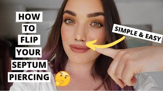 How To Hide Your Septum Piercing  How To Flip Up A Septum Ring [upl. by Ynots]