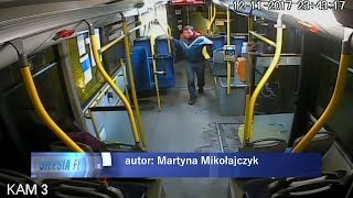 Ukradł kasownik autobusowy w Rudzie Śląskiej 13122017 [upl. by Ty503]