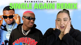 Harmonize ft Ruger  Single Again Remix  Just Vibes Reaction [upl. by Bran168]