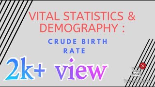 Measurement of Fertility Crude Birth Rate Hindi [upl. by Laehcor]