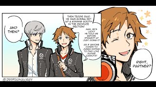 Yu And Yosuke Trying To Wink At Each Other PERSONA 4 COMIC DUB [upl. by Nysilla291]