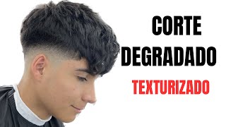 Corte degradado para hombre texturizado TUTORIAL DE BARBERIA ✅ [upl. by Anaidirib517]