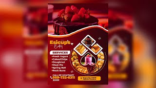 How To Design Pastries Flyer In Photoshop  Food Flyer Design In Adobe Photoshop [upl. by Hurty]