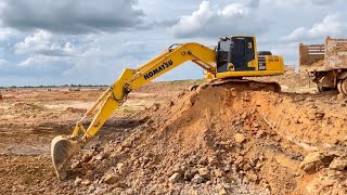 KOMATSU PC21010M0 Loading to Dump Truck in Ubon Ratchathani [upl. by Srini473]