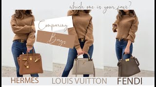 LV Capucines BB vs FENDI peekaboo and Brikin 25 [upl. by Aicre]