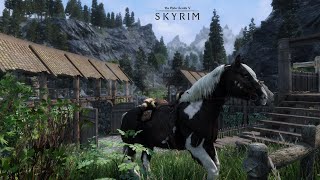 Skyrim Relaxing Village Tour [upl. by Oigimer]