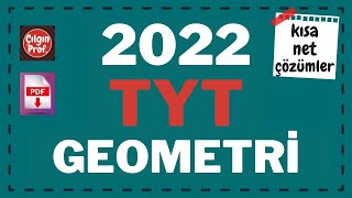 2022 TYT GEOMETRİ PDF  2022 TYT Geometri Soru Çözümleri [upl. by Ilenna234]