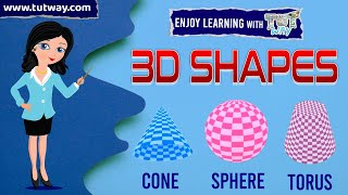 3D Shapes  Shapes for Kids  Shapes Cone Sphere Torus Hemisphere Ellipsoid Frustum  Math [upl. by Eivlys]