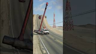 Reverse Cars vs Giant Hammer Crashbeamngdrive shortvideo shorts [upl. by Gene]