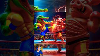 Revenge Crocodile vs Pig cat catcatfunnyfightcompilation animals dog cartoon shorts [upl. by Cordova]