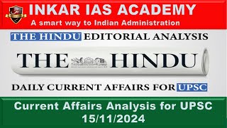 AFSPA 15112024 The Hindu Todays News Analysis Part  3  UPSC Current Affairs AFSPA ACT [upl. by Creighton]