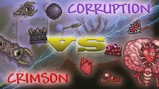 Corruption vs Crimson  Guide amp Comparison  Terraria 132 [upl. by Kired]