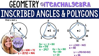 Geometry  Inscribed Angles and Polygons [upl. by Ateloj]