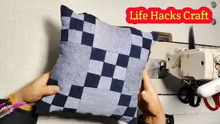 Diy old cloth craft 🎉🎉  old cloth made new beautiful pillow [upl. by Enitsrik]