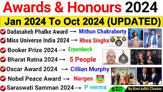 Awards amp Honours 2024  Awards Current affairs 2024  January to October 2024  Current Affair 2024 [upl. by Lynea]