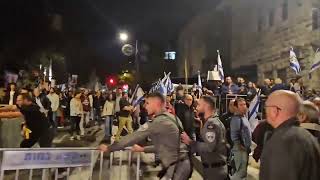 Israel termination defense Minister Protest Demonstrators break barricades Netanyahu house Jerusalem [upl. by Vergne]