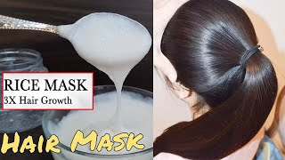 Lets Try Triple Hair Growth Challenge  Rice Hair Mask for Hair Growth and Silky Smooth Shiny Hair [upl. by Khudari]