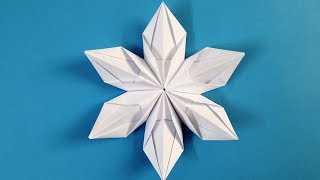 Origami snowflake How to make Beautiful 3D SnowFlakes Origami [upl. by Asirap]