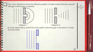 Q 01L1 Water Waves  Ch 5 Waves IGCSE past papers  Diffraction [upl. by Manup24]