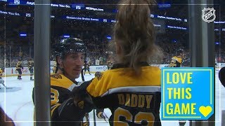 Brad Marchand shares a cute moment with his daughter [upl. by Okiam359]