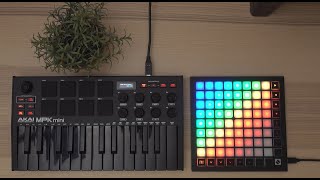 Live Looping in Logic Pro X w Akai MPK Mini Mk3 amp Launchpad Mini Mk3  Nefertiti Gold [upl. by Aihsar]