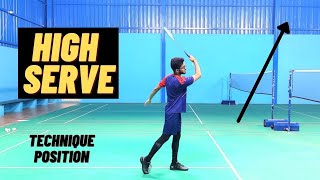 Singles High Serve  Badminton Service  Proper Technique amp Details  Hindi [upl. by Maya]