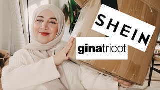 Shein und Ginatricot unboxing Haul 📦 HerbstWinter Fashion Haul  20 Rabattcode  Hijabflowers [upl. by Ashien]