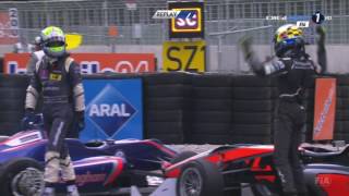 FIA F3 European Championship 2016 Race 2 Norisring William Buller Crash [upl. by Ynotna987]