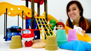 Guardería Infantil Tayo Pj Masks y Play Doh cena Videos divertidos [upl. by Arlynne506]