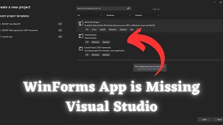 How to Find a Missing WinForms Project in Visual Studio [upl. by Denys]