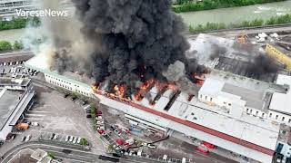 Bolzano maxi incendio in una fabbrica le prime immagini [upl. by Arhas468]