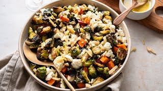 Roasted Brussels Sprout Salad Recipe [upl. by Nilkoorb250]