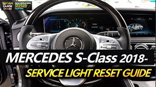 Mercedes SClass 2018 2019 2020 2021  Service Light Reset [upl. by Leahciam242]