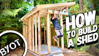 BUILDING A LEAN TO SHED  START TO FINISH Part 1 of 2 [upl. by Naylor131]