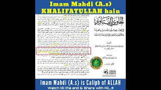 ImamMahdi Alaihis Salaam khalifatullah hain  ImamMahdi As is Caliph of Allah [upl. by Christoper825]