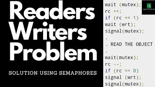 Lect 11  Readers Writers Problem  Solution Using Semaphore  Operating System [upl. by Nelag122]