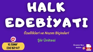 Halk Edebiyatı ve Özellikleri Halk Şiiri📌  10Sınıf Edebiyat Şiir Ünitesi  Deniz Hoca PDF📘📕 [upl. by Nadabas820]