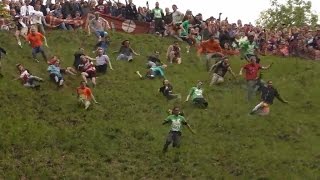 Cheese Rolling at Coopers Hill Gloucestershire  2015 [upl. by Sigmund]