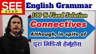 Connectives  Use of Because Although In spite of However  SEE English Grammar  SEE Exam 2079 [upl. by Rillings]