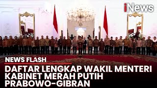 FULL Daftar Lengkap Wakil Menteri Kabinet Merah Putih PrabowoGibran [upl. by Zertnom]