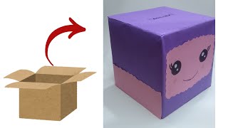 How to Make Money Box at Home from Cardboard How to Make Bank Box at Home  DIY Easy paper Craft [upl. by Acirrej897]