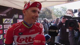 Philippe Gilbert  Interview au départ  LiègeBastogneLiège 2022 [upl. by Nylrehc]