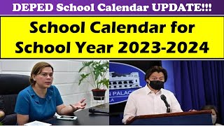 DEPED School Calendar Update School Calendar for SY 20232024wildtvoreg [upl. by Darsie]