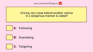 Indian Driving Licence Test Questions amp Answers  Set 212  RTO Exam  Learners License [upl. by Anilem]