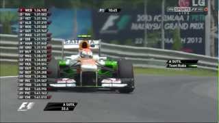 F1 Sutil team radio funny fail Stay off kerbs  So no KERS 2013 Malaysia FP1 Force India [upl. by Hudnut]